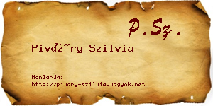 Piváry Szilvia névjegykártya